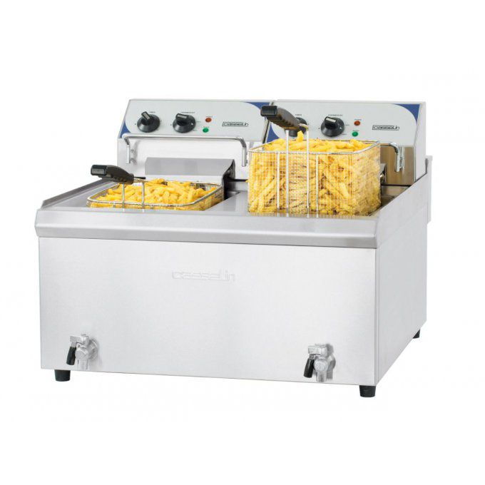 Friteuse 2X10L haut rendement  - 400 v - 2x 9000 w