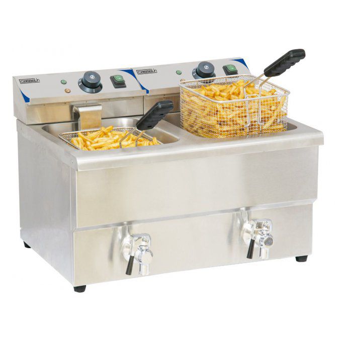 Friteuse électrique 2 x 8 L - 230 v - 2 x 3250 w