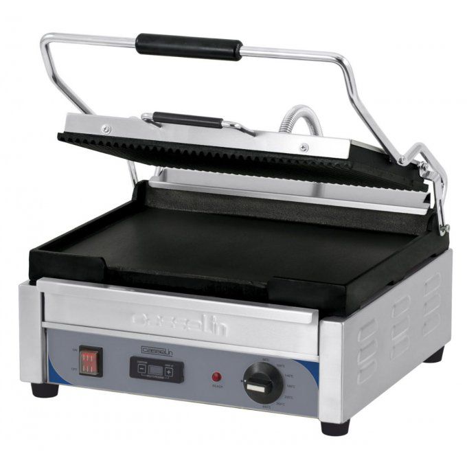 Grill Panini grand premium rainurée - lisse avec minuteur