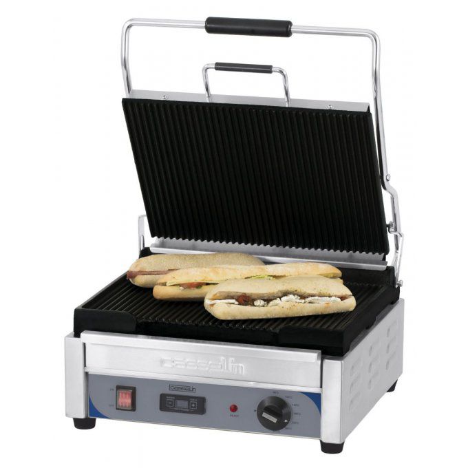 Grill Panini grand premium rainurée - rainurée avec minuteur