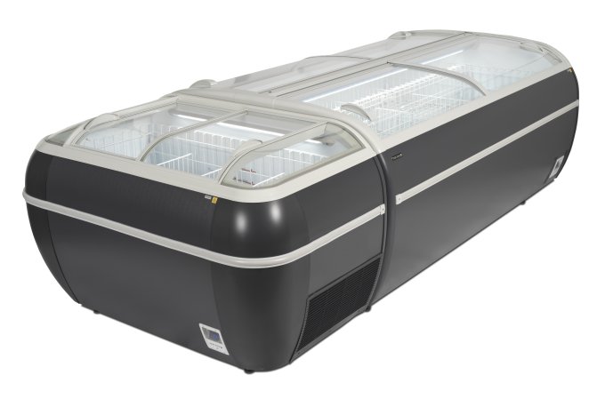 Réfrigérateur / congélateur de supermarché gris TEFCOLD TWIN 220A-CF