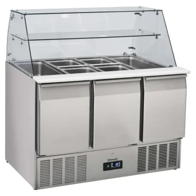 Saladette vitrée 3 portes (GN 1/1) CASSELIN CSAV3P