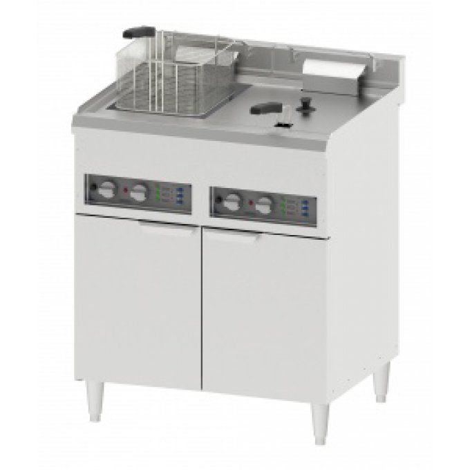 Friteuse électrique sur coffre 2 X 16 litres, 400v, 2x 12 000w