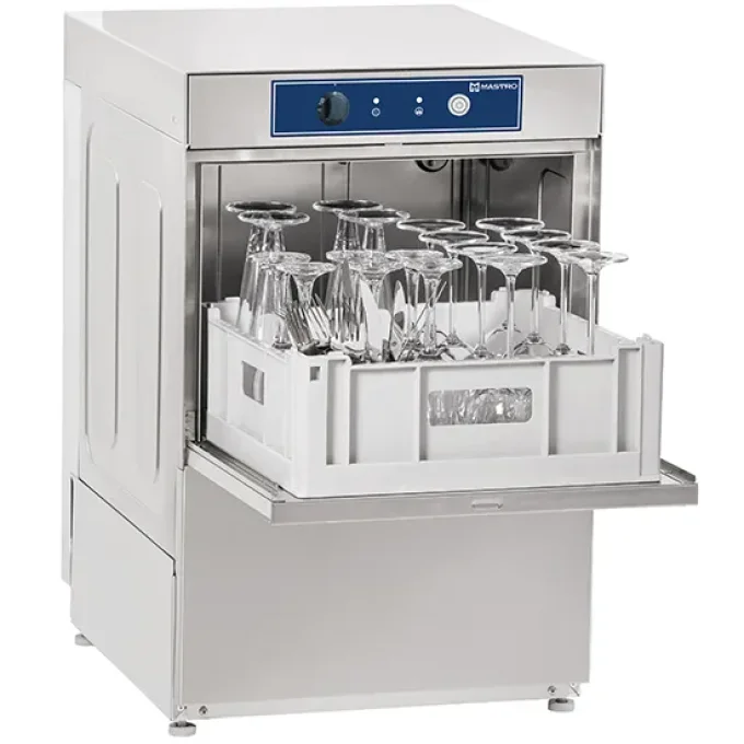 Lave-verre mécanique avec doseur de détergent, panier 40x40 cm, h=27 cm VIRTUS GLB0104