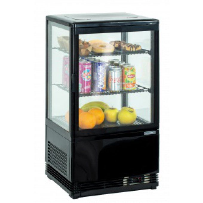 Mini vitrine réfrigérée positive 58L noir, 