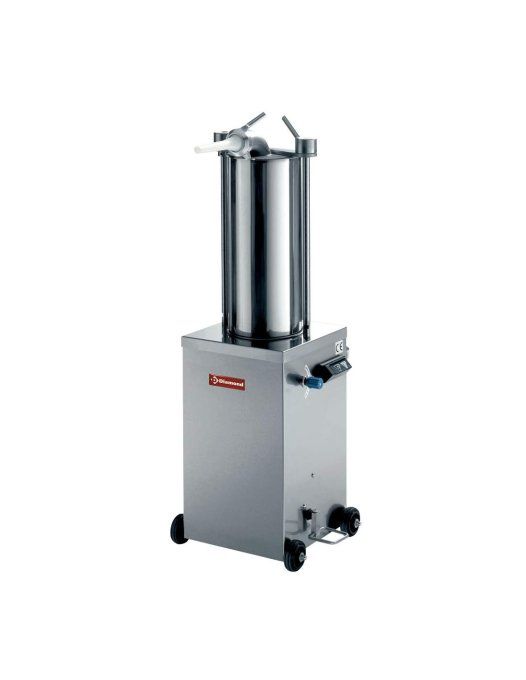 Poussoir hydraulique vertical en inox, 15 litres sur roues