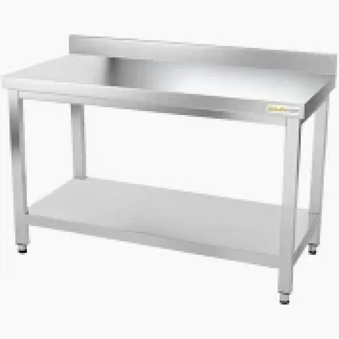 Table inox adossée 700 X 700 X 850/900 mm 