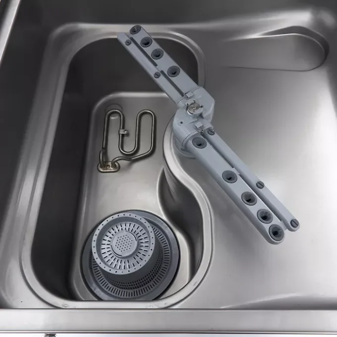 Lave-vaisselle à capot - 50x50cm - avec pompes de vidange, de rinçage et de savon - 400V