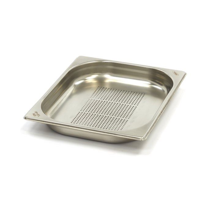 Récipient gastronorm - 1/2 GN - profondeur 4 cm - acier inoxydable - perforé