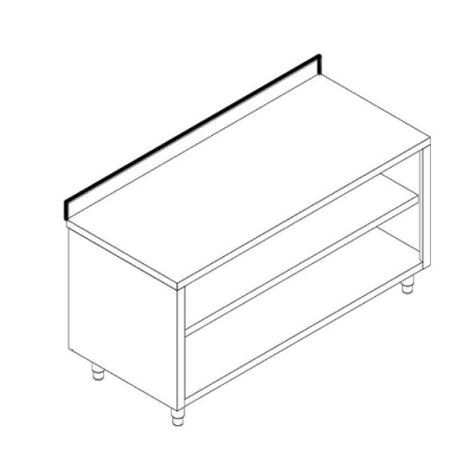 Table armoire neutre, ouverte, avec dosseret, 700x600 mm VIRTUS STFA67