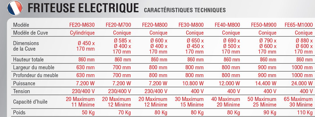 Friteuse professionnelle électrique 30 litres cuve conique sur socle InBlan